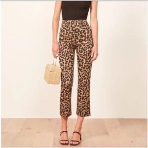 Reformation Marlon Pants Leopard size 4 Petite